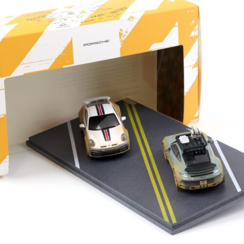 1:43 Spark SET Porsche 911 992 Dakar AHEAD Shade green & Roughroads WAP DEALER