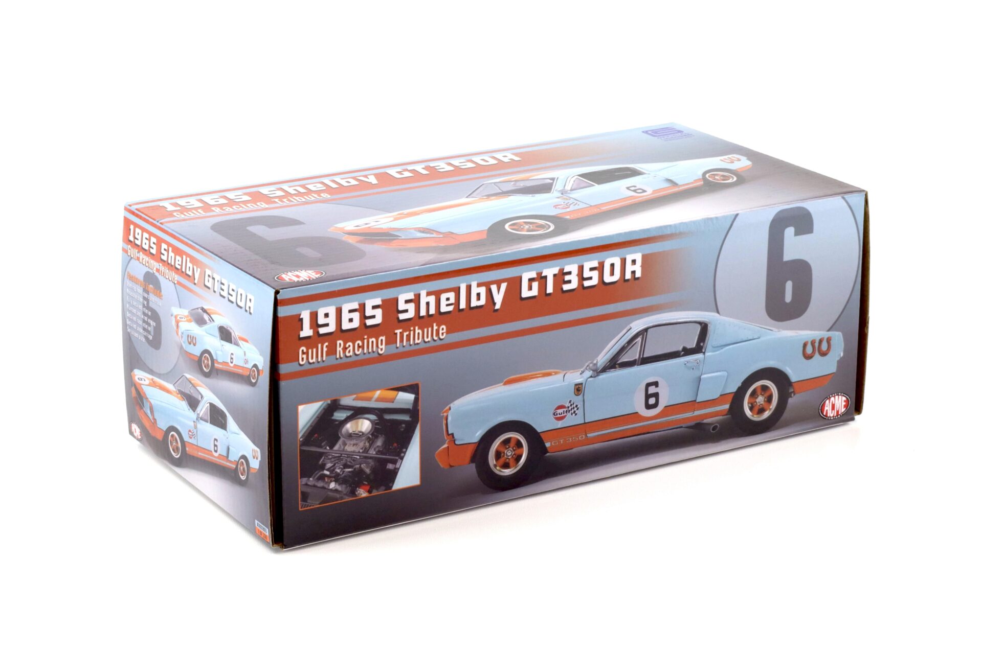 1:18 ACME 1965 Shelby GT350R Coupe Gulf Racing Tribute #6 blue/ orange