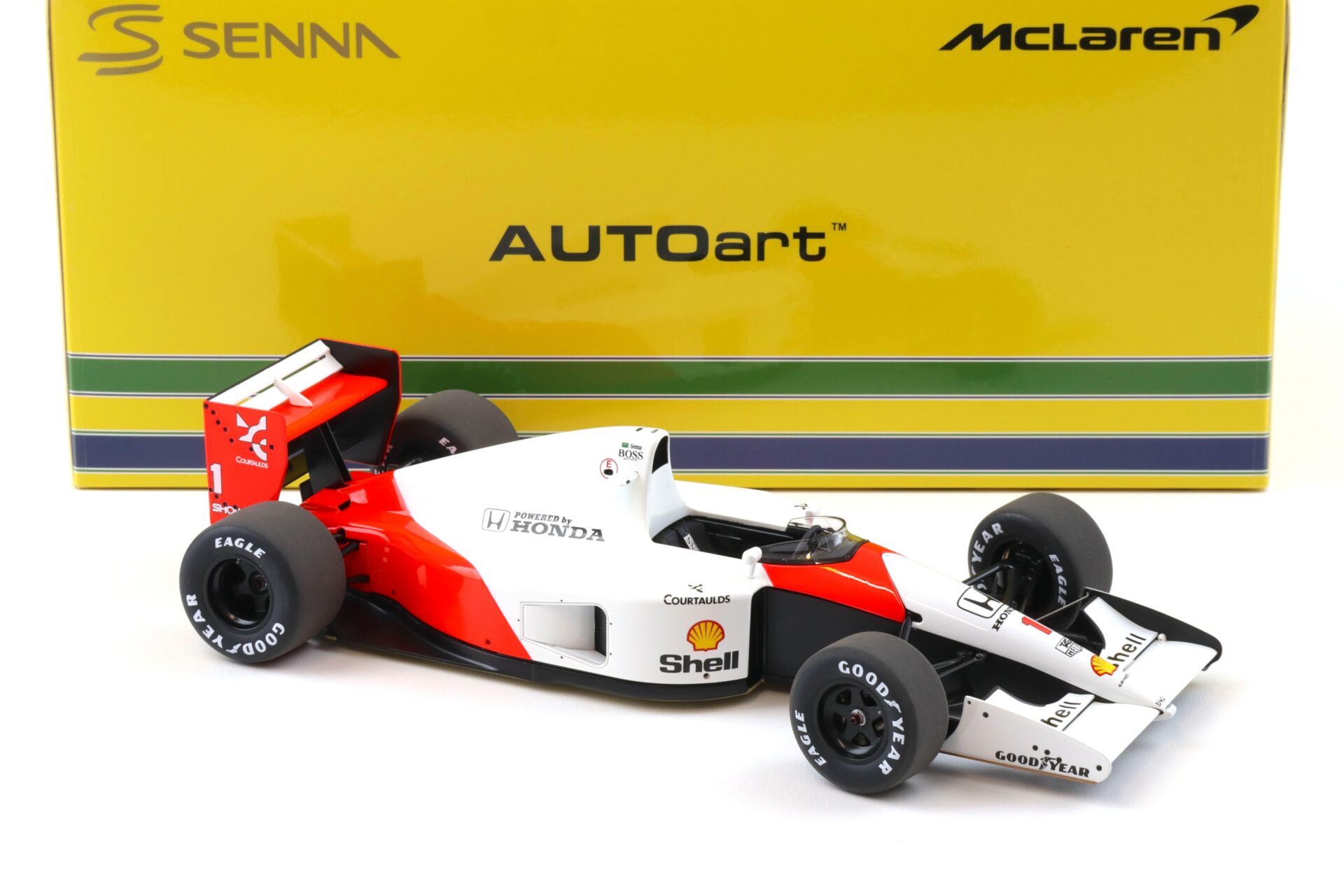 1:18 AUTOart McLAREN Honda MP4/6 Japanese GP 1991 A.Senna #1 without McLaren Logo