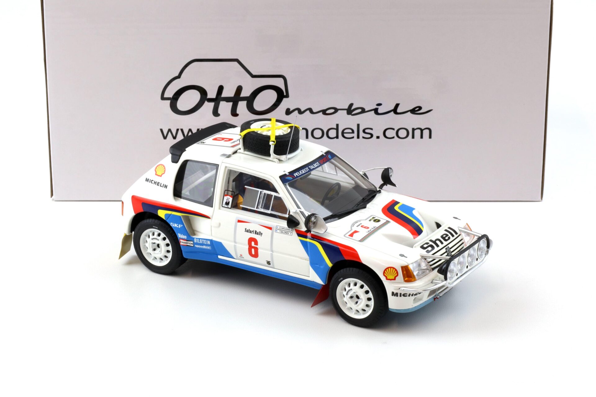 1:18 OTTO mobile OT1161 Peugeot 205 T16 Salonen #6 Rally Safari 1985 white