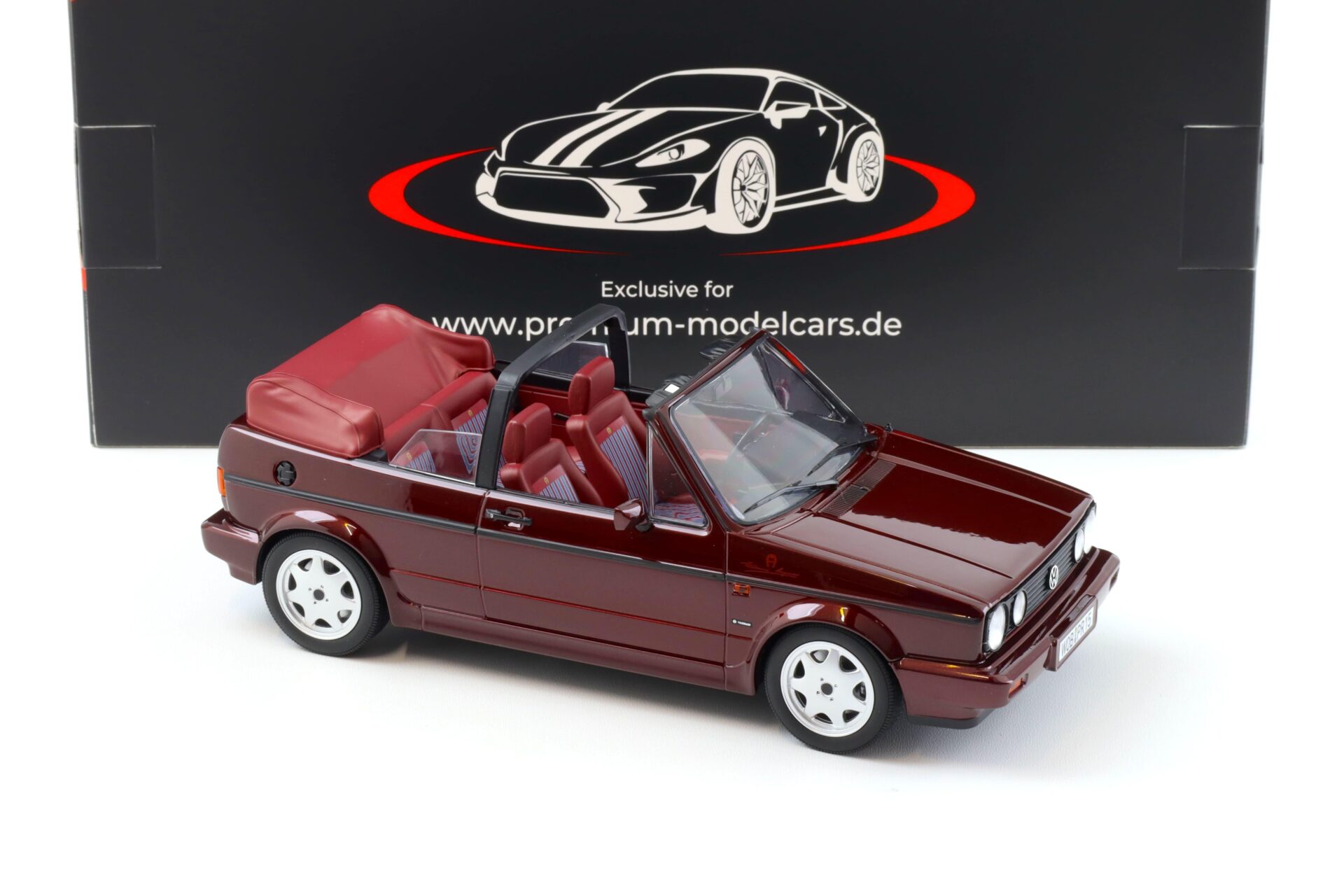 1:18 Norev VW Golf 1 Cabriolet Etienne Aigner 1990 Bordeaux red metallic - Limited 750 pcs.
