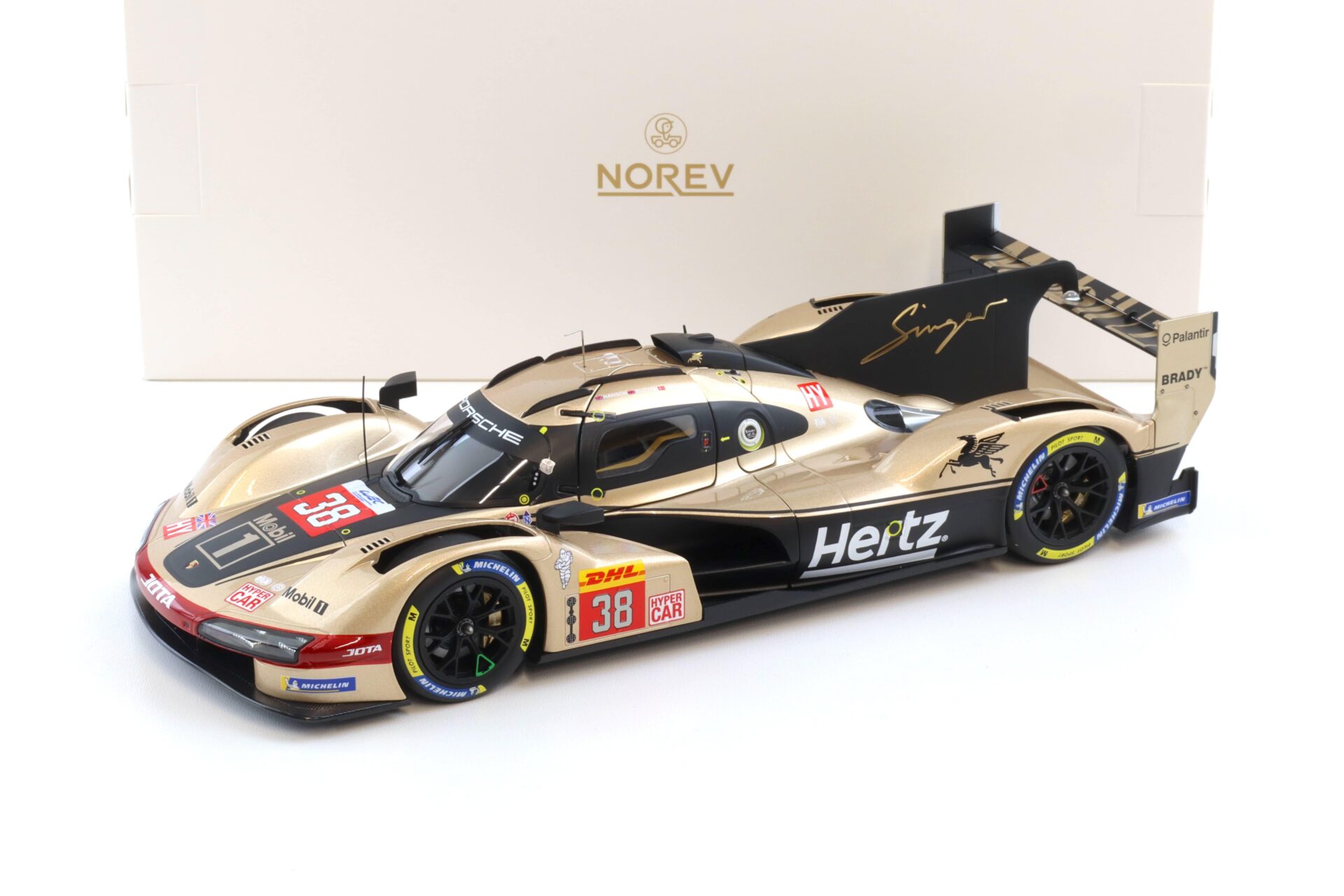 1:18 Norev Porsche 963 Hertz Team Jota Lone Star Le Mans 2024 Hanson/ Button #38