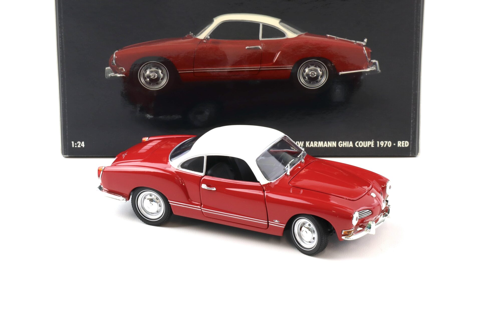 1:24 Minichamps VW Karmann Ghia Coupe red/ white 1970
