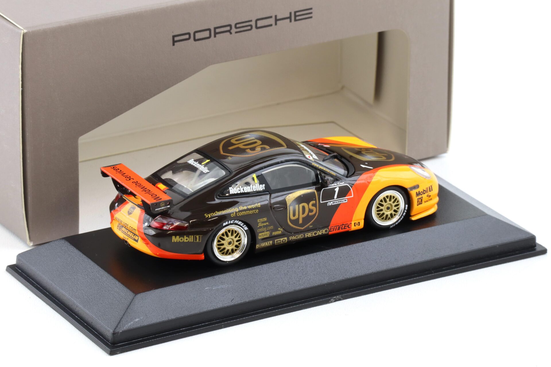 1:43 Minichamps Porsche 911 996 GT3 CUP #1 UPS Rockenfeller WAP DEALER