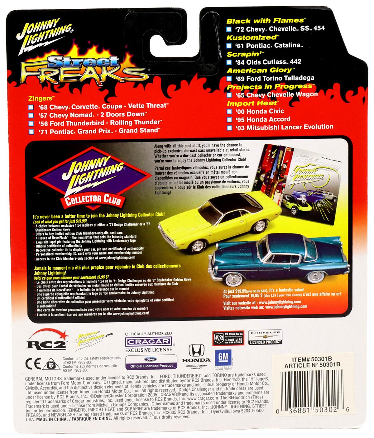 1:64 Johnny Lightning '72 Chevy Chevelle SS 454 yellow/ black Street Freaks