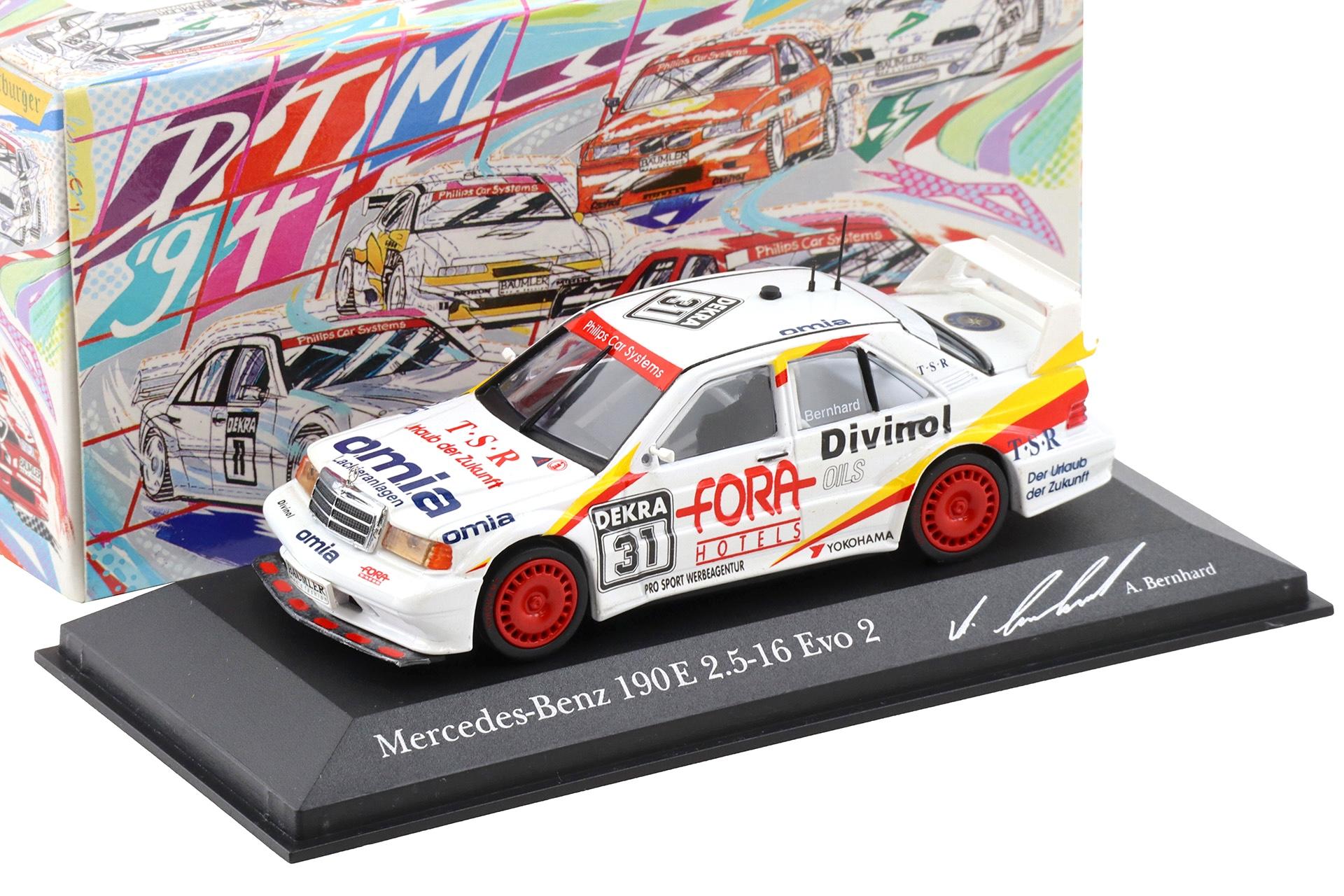1:43 Minichamps Mercedes 190E Evo 2 DTM 1994 Team Bernhard #31 A.Bernhard