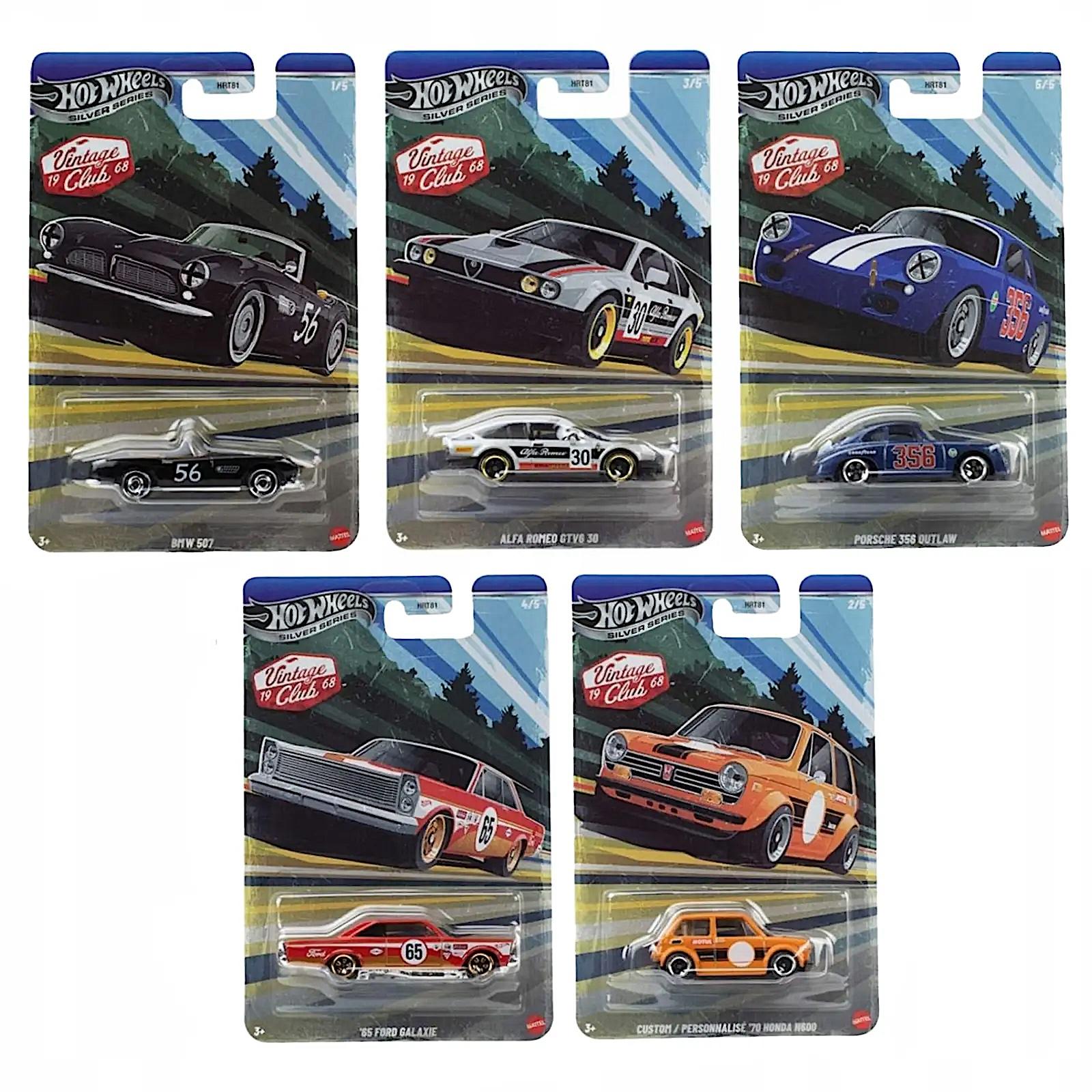 1:64 Hot Wheels 2026 Vintage Club Grand Prix Pack 5 pcs. 979J Ford, Honda