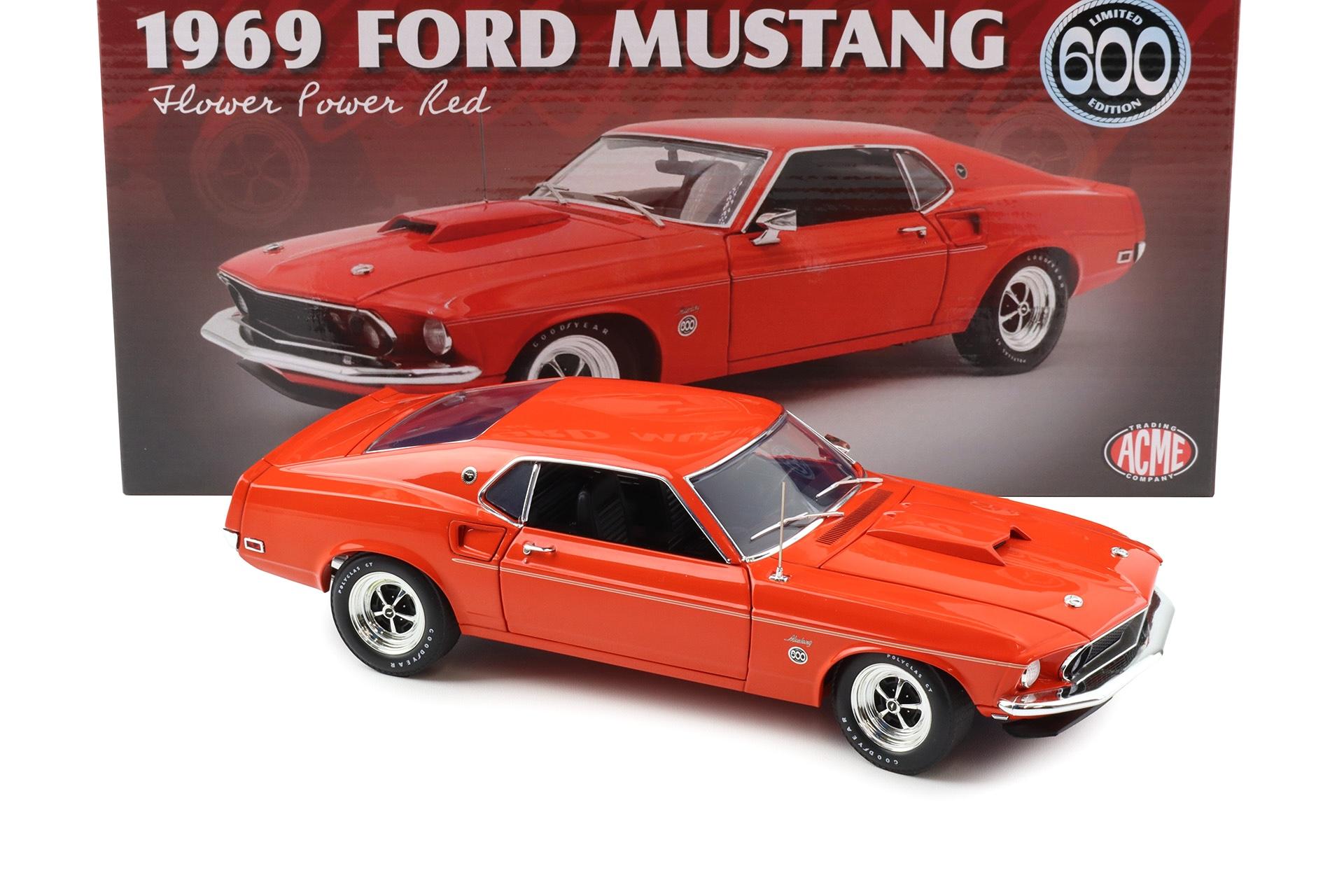 1:18 ACME 1969 Ford Mustang 600 Coupe Flower Power red/orange Limited