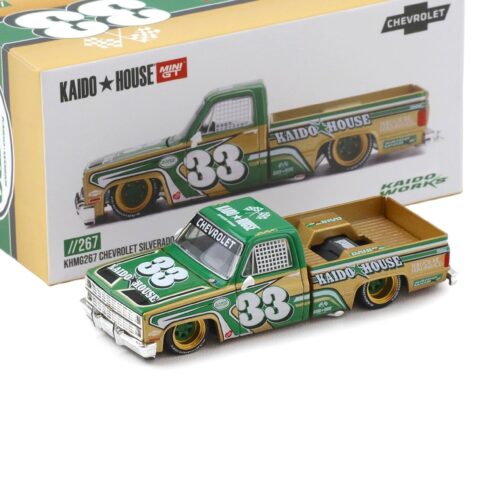 1:64 TSM Mini GT Kaido House Chevrolet Silverado Kaido Intimidator V2 green/ gold