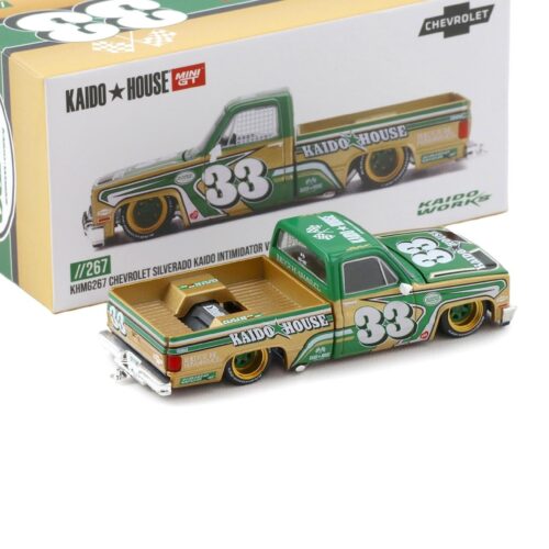 1:64 TSM Mini GT Kaido House Chevrolet Silverado Kaido Intimidator V2 green/ gold