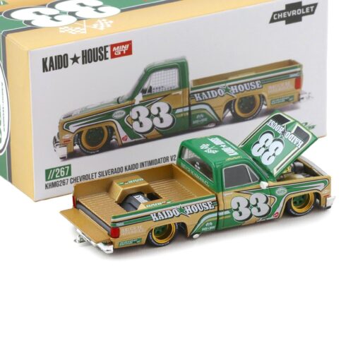 1:64 TSM Mini GT Kaido House Chevrolet Silverado Kaido Intimidator V2 green/ gold