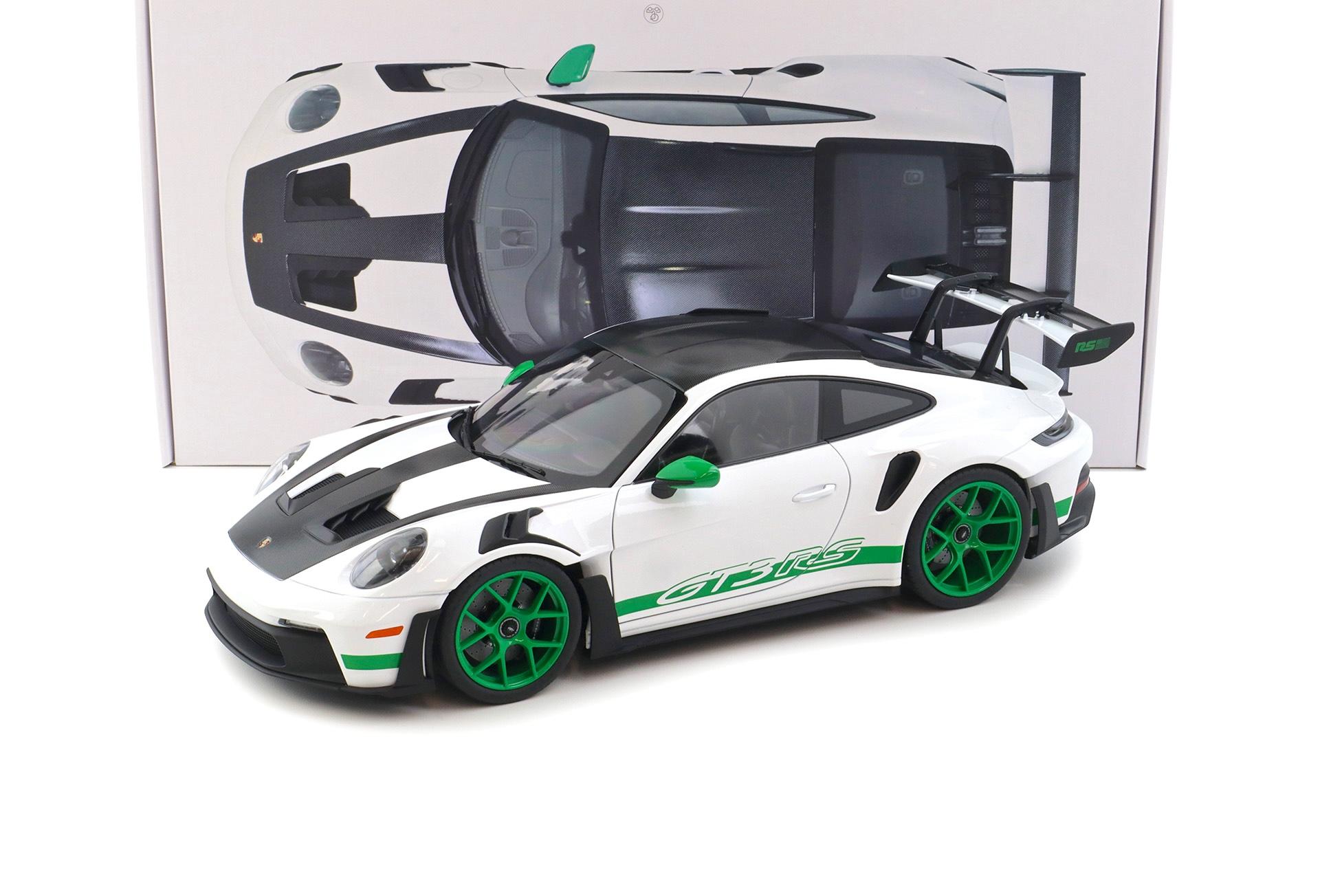 1:12 Norev Porsche 911 992 GT3 RS Weissach Package Tribute to Carrera RS white/ green