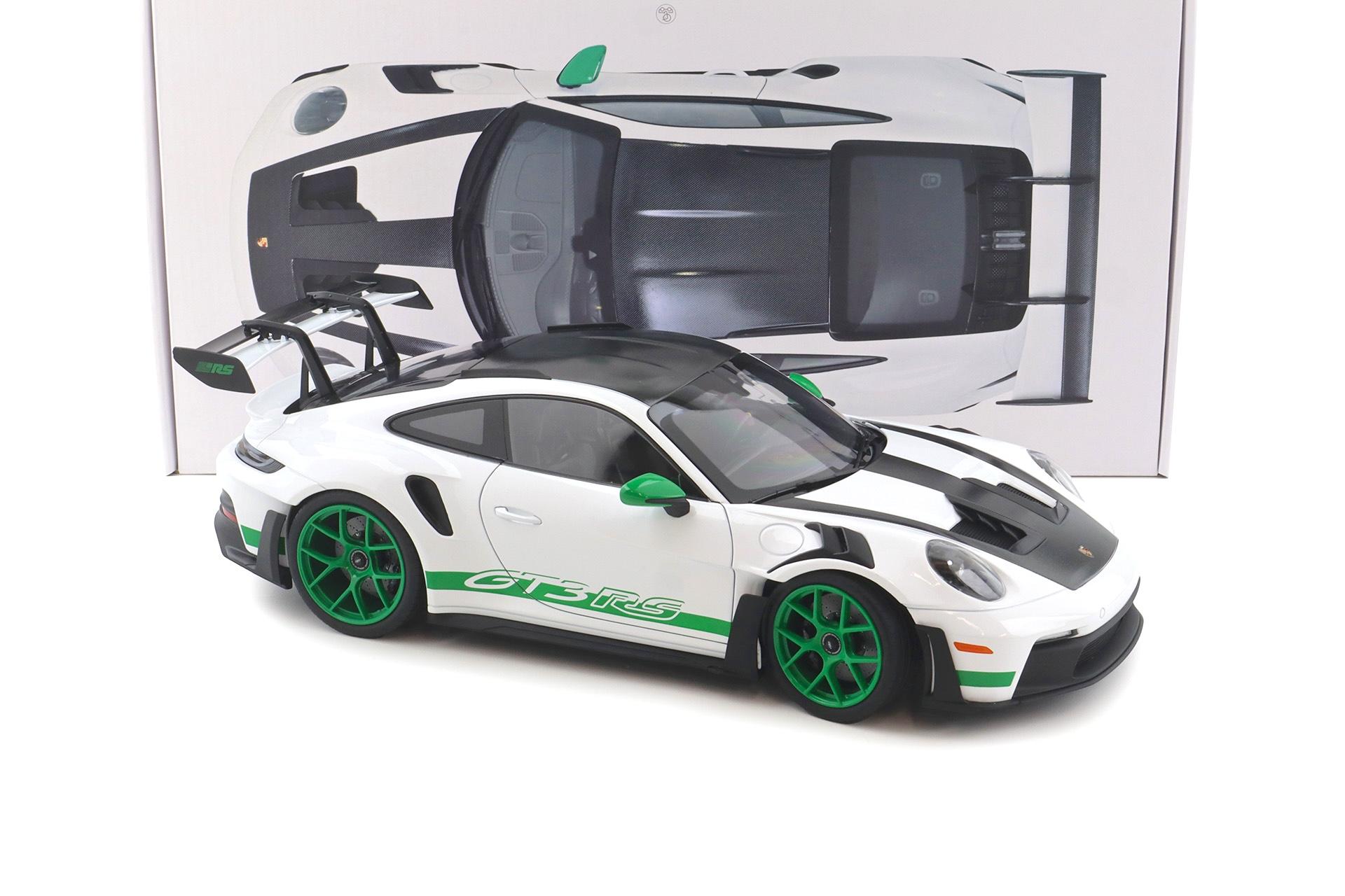 1:12 Norev Porsche 911 992 GT3 RS Weissach Package Tribute to Carrera RS white/ green