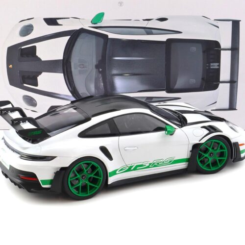 1:12 Norev Porsche 911 992 GT3 RS Weissach Package Tribute to Carrera RS white/ green