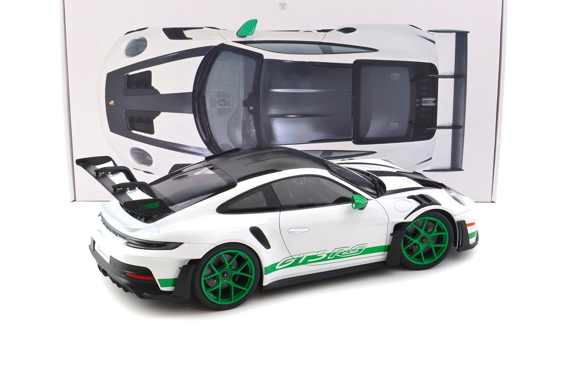 1:12 Norev Porsche 911 992 GT3 RS Weissach Package Tribute to Carrera RS white/ green