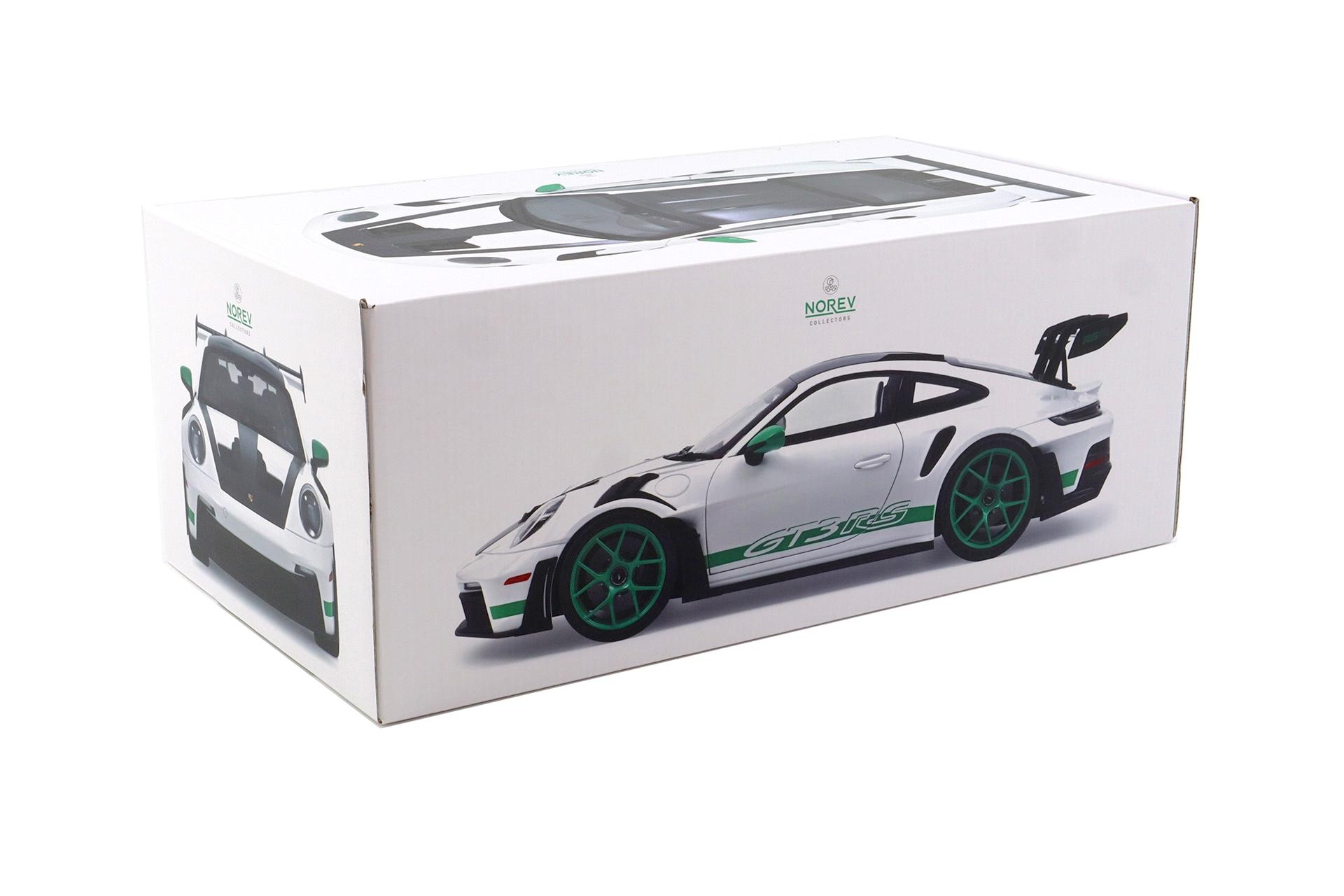 1:12 Norev Porsche 911 992 GT3 RS Weissach Package Tribute to Carrera RS white/ green