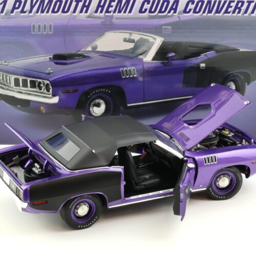 1:18 ACME 1971 Plymouth Hemi Cuda Convertible Plum Crazy/ black