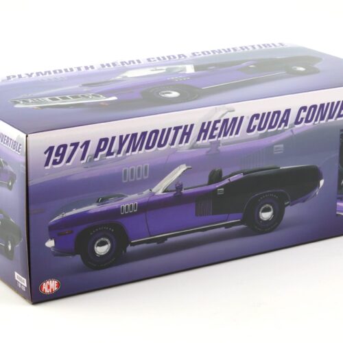 1:18 ACME 1971 Plymouth Hemi Cuda Convertible Plum Crazy/ black