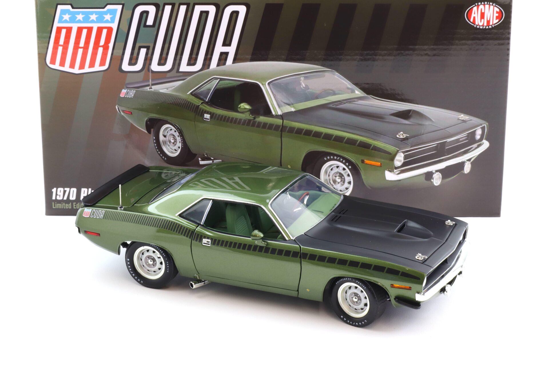1:18 ACME 1970 Plymouth AAR Cuda Coupe Ivy green metallic
