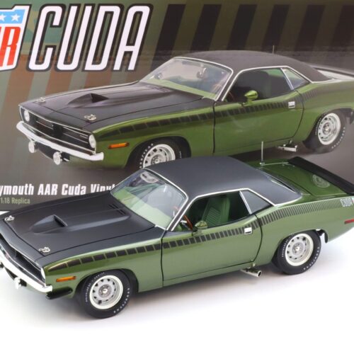 1:18 ACME 1970 Plymouth AAR Cuda Coupe Ivy green metallic Vinyl Top