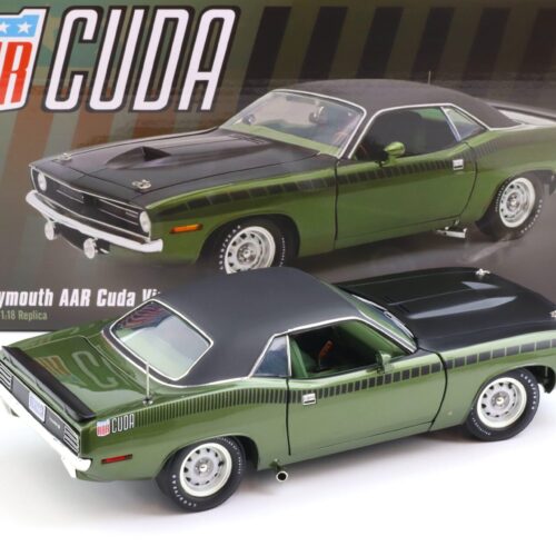1:18 ACME 1970 Plymouth AAR Cuda Coupe Ivy green metallic Vinyl Top