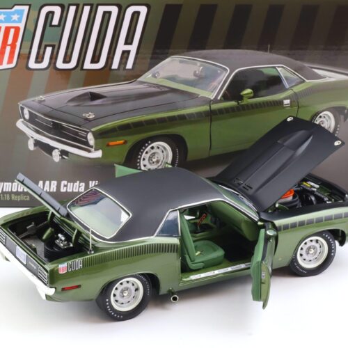 1:18 ACME 1970 Plymouth AAR Cuda Coupe Ivy green metallic Vinyl Top