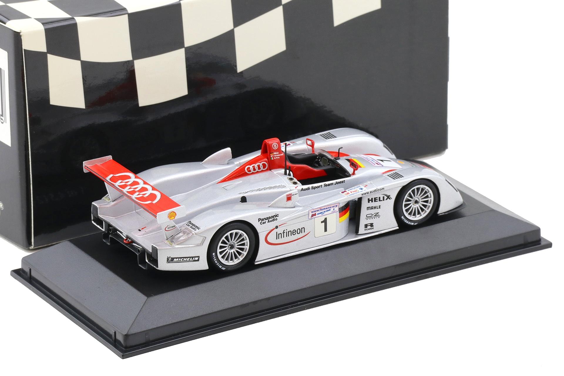 1:43 Minichamps Audi R8 Le Mans 24hrs. 2001 Winners Biela/ Kristensen/ Pirro #1