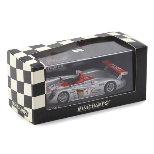 1:43 Minichamps Audi R8 Le Mans 24hrs. 2001 Winners Biela/ Kristensen/ Pirro #1