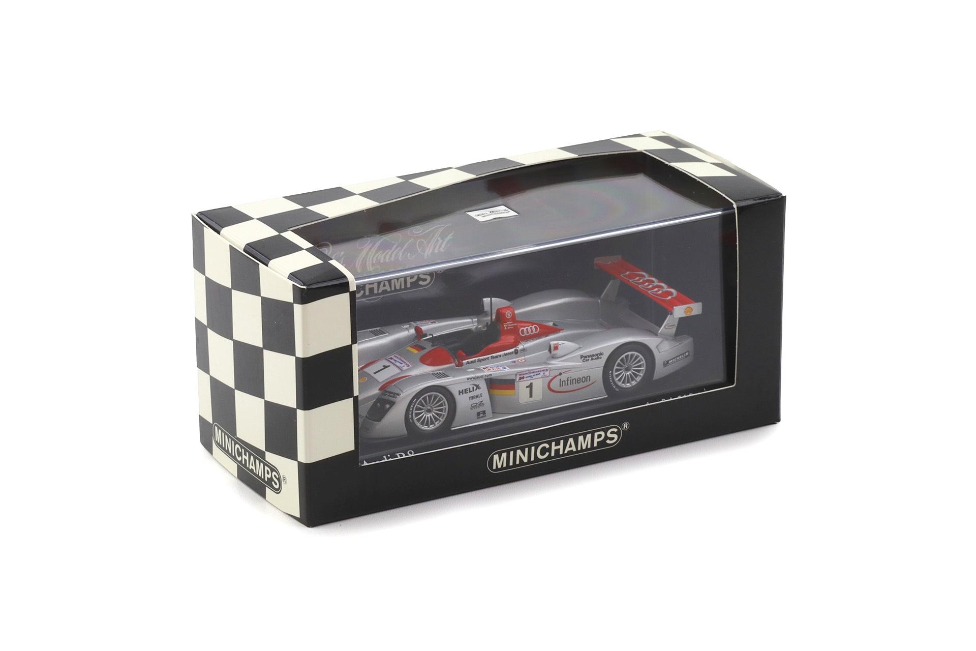 1:43 Minichamps Audi R8 Le Mans 24hrs. 2001 Winners Biela/ Kristensen/ Pirro #1