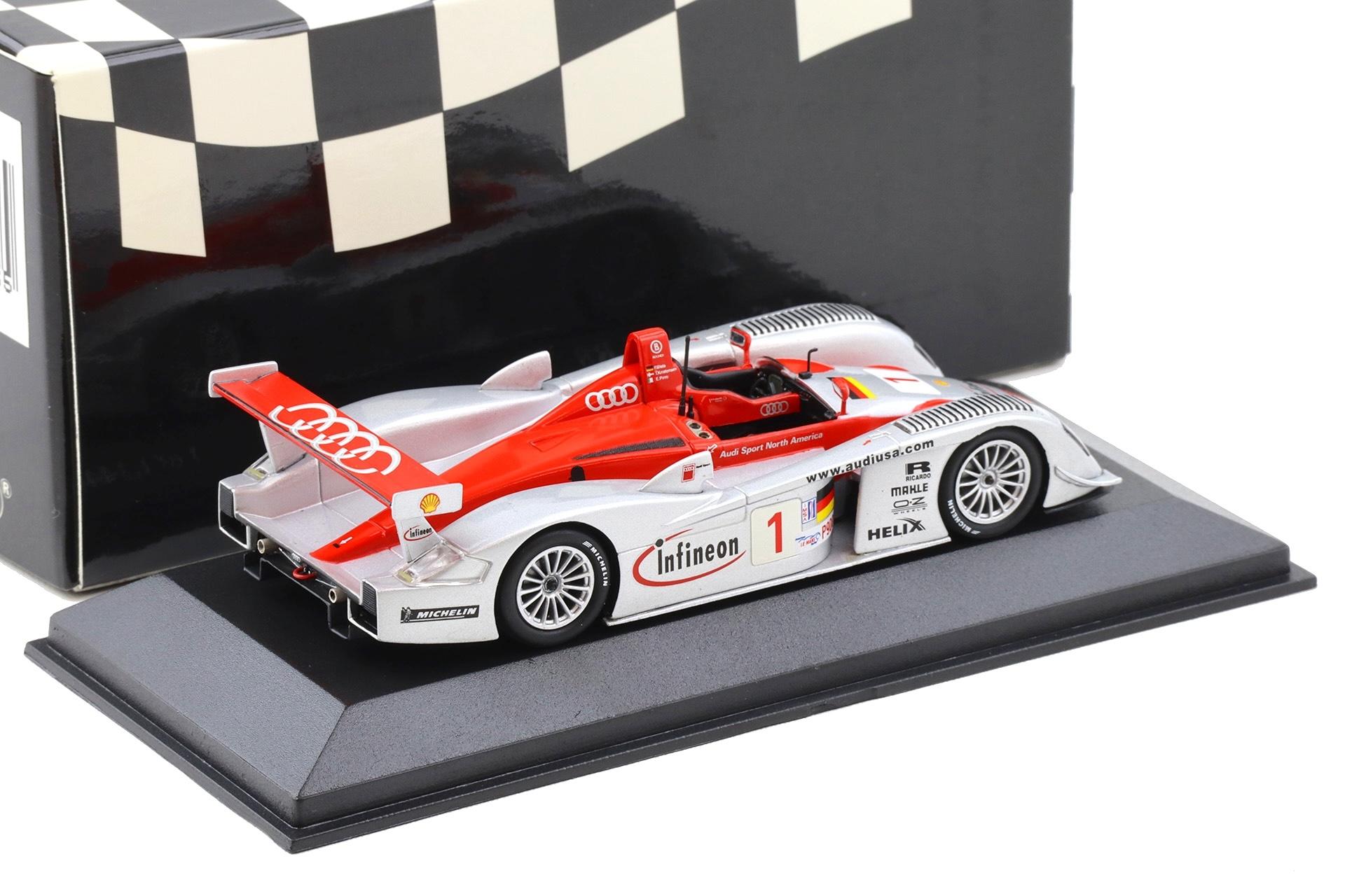 1:43 Minichamps Infineon Audi R8 Sebring 12 hrs. 2002 Pirro/ Kristensen/ Biela #1