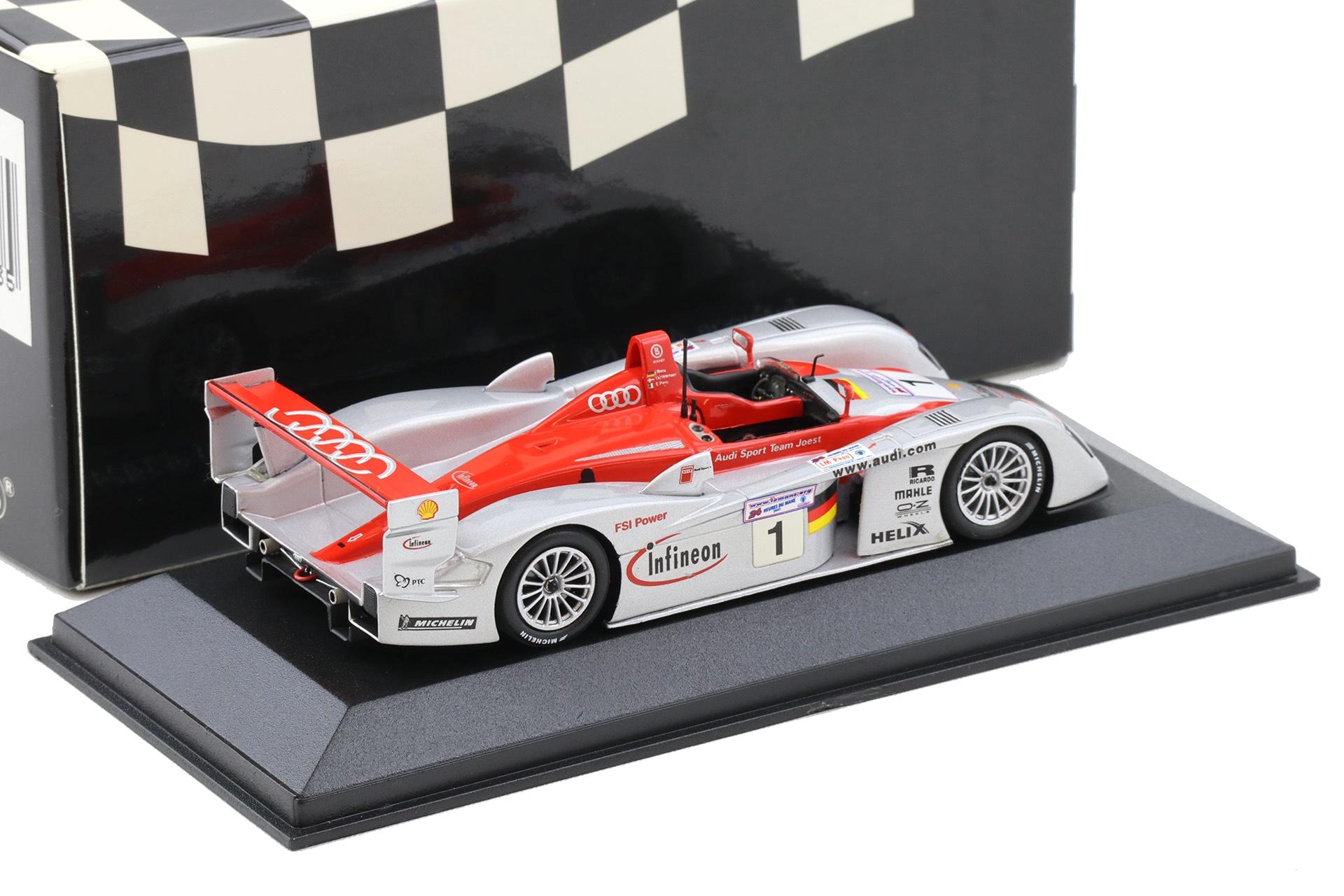 1:43 Minichamps Infineon Audi R8 Le Mans 24 hrs. 2002 Winners Biela/Kristensen/Pirro #1