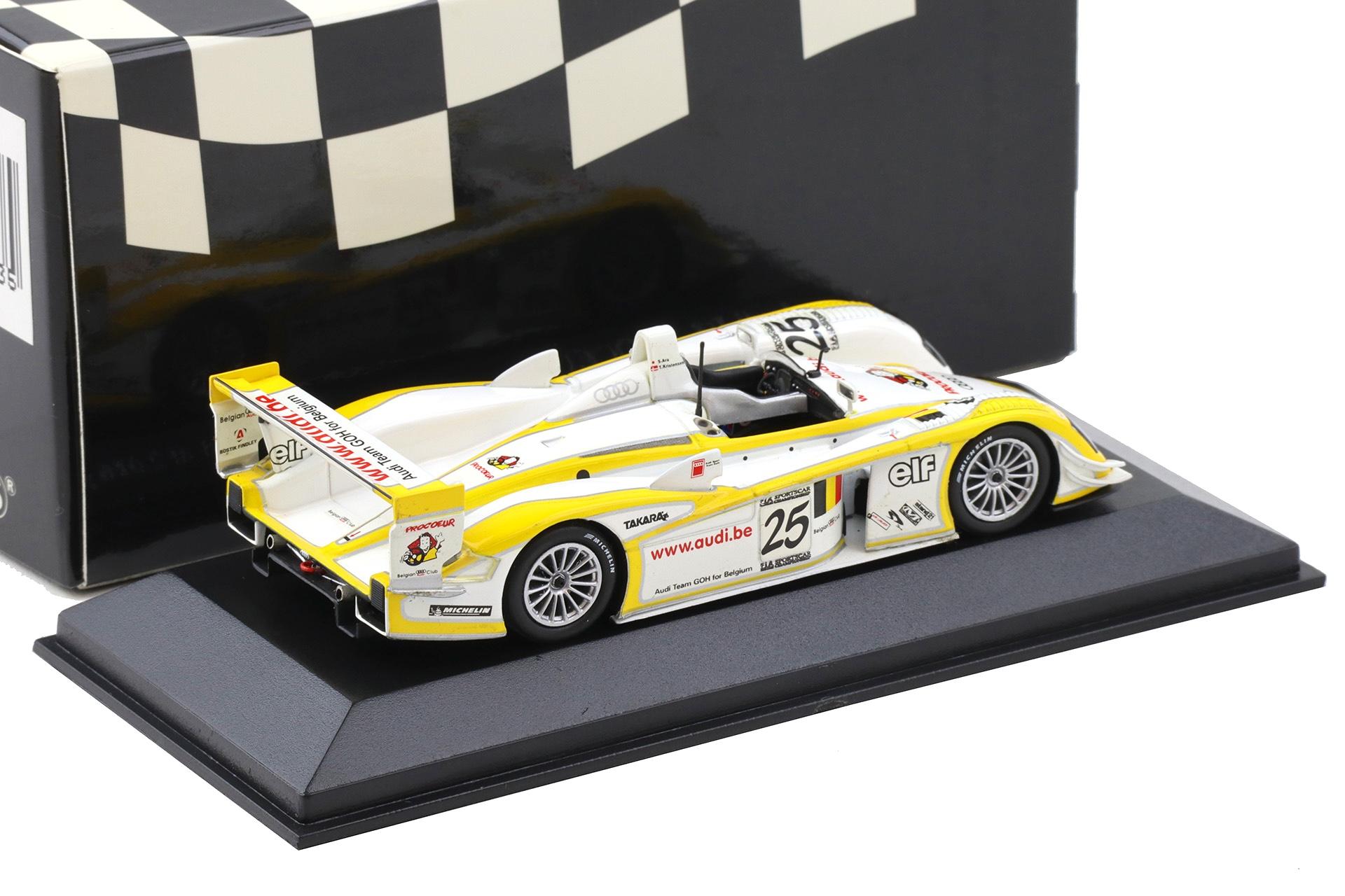 1:43 Minichamps Audi R8 SPA 1000 km 2003 Winners Ara/ Kristensen #25