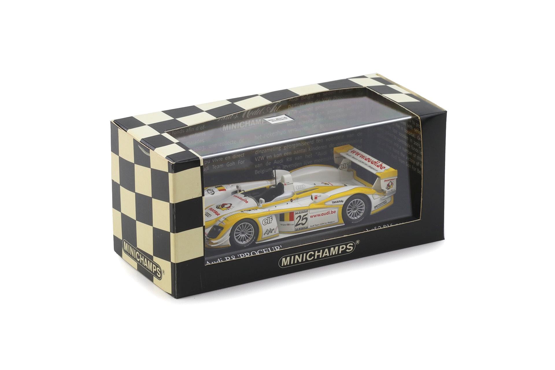 1:43 Minichamps Audi R8 SPA 1000 km 2003 Winners Ara/ Kristensen #25
