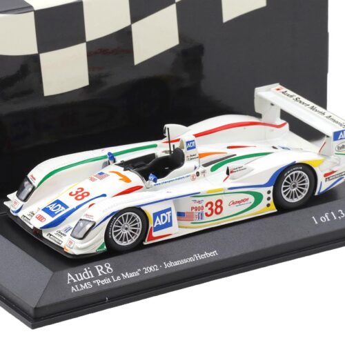 1:43 Minichamps Audi R8 ALMS Petit Le Mans 2002 Johansson/ Herbert #38