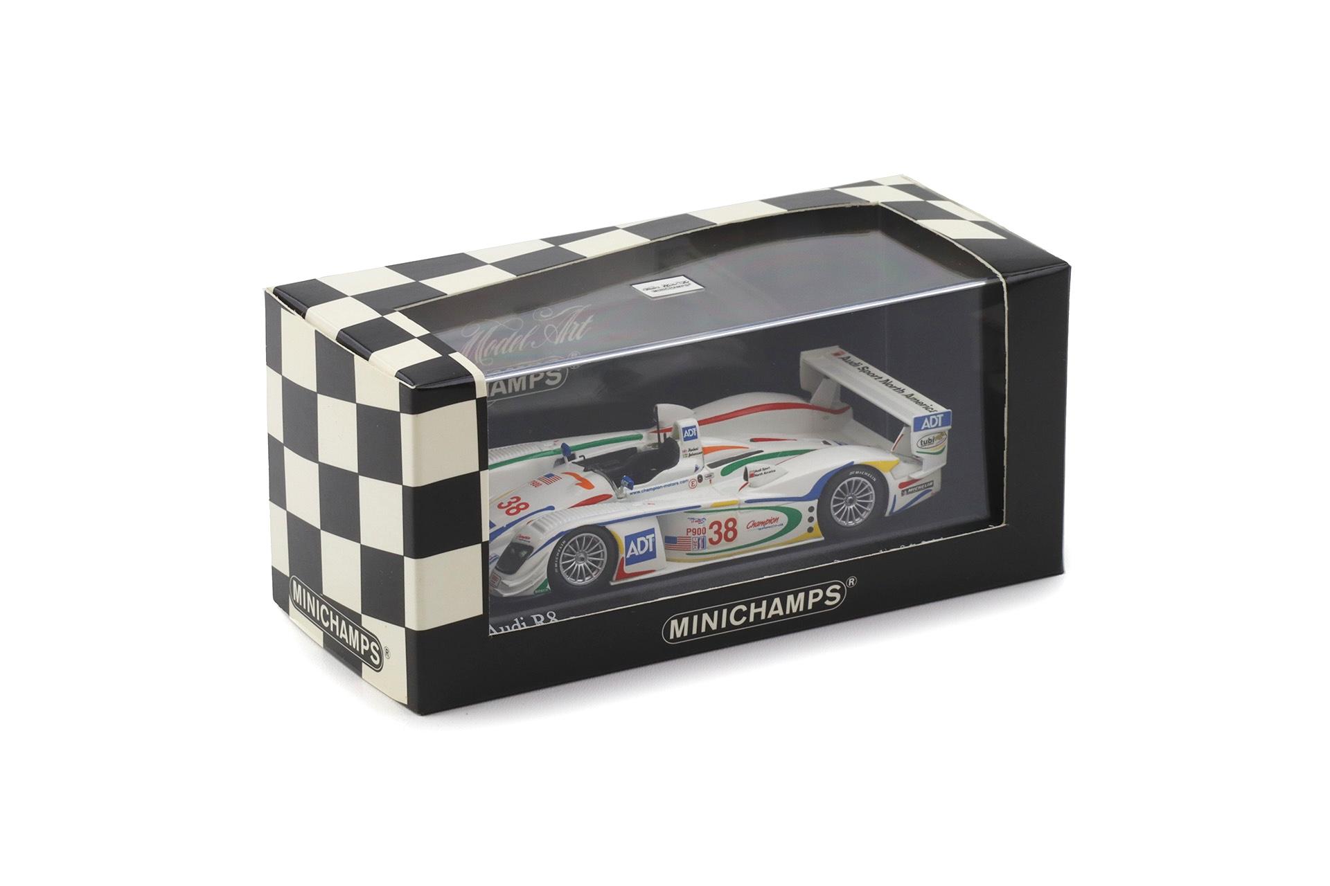 1:43 Minichamps Audi R8 ALMS Petit Le Mans 2002 Johansson/ Herbert #38