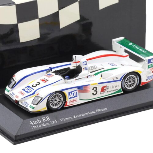 1:43 Minichamps Audi R8 Le Mans 24h 2005 Winners Kristensen/Letho/Werner #3