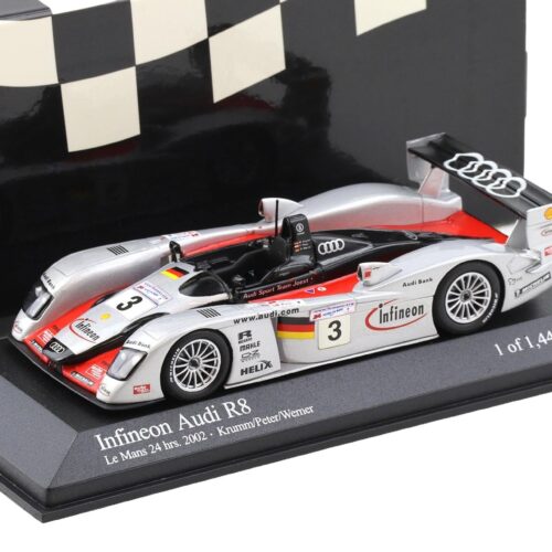 1:43 Minichamps Infineon Audi R8 Le Mans 24 hrs. 2002 - 3rd Place Krumm/Peter #3