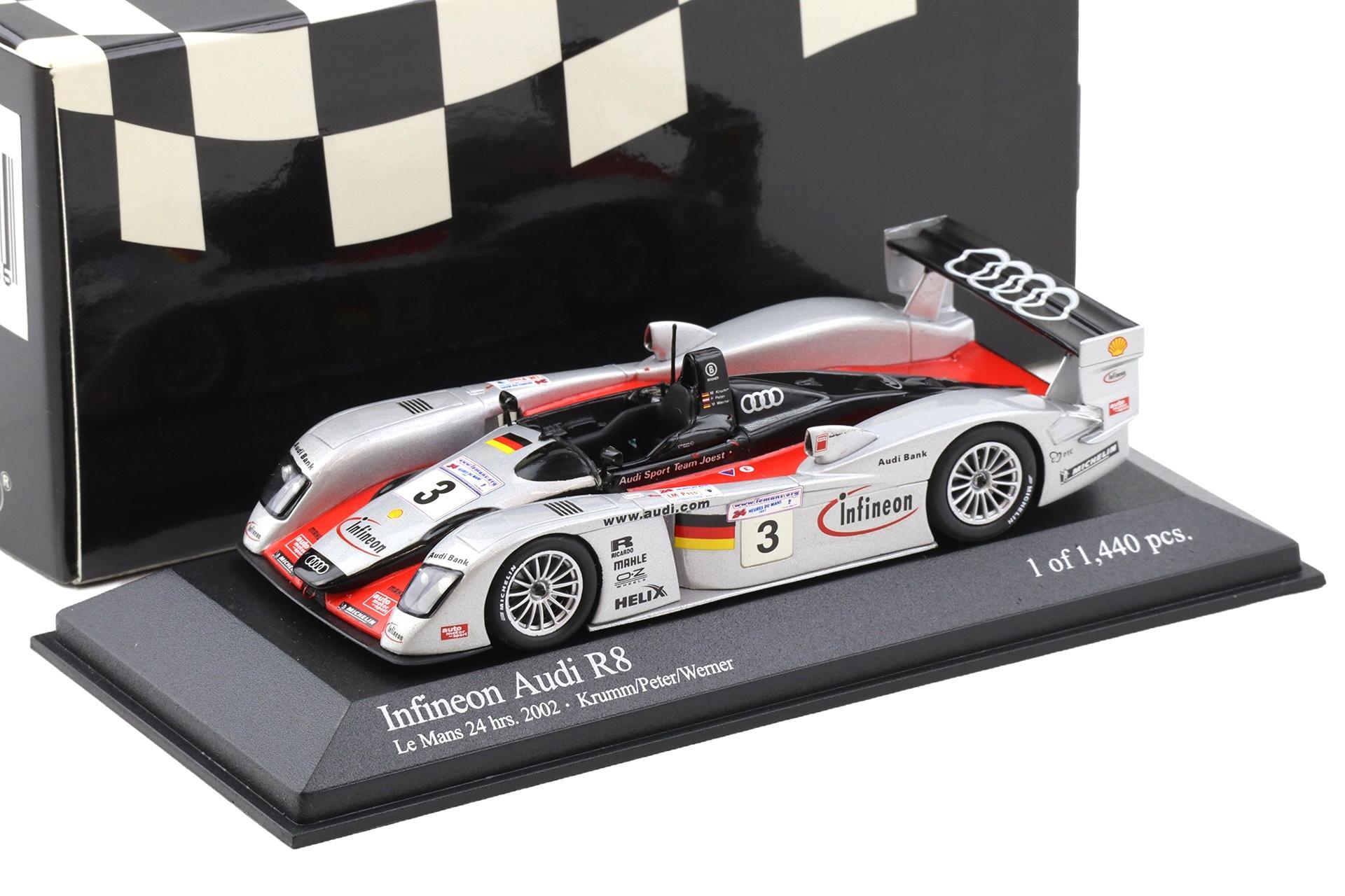 ID 115115.jpg 1:43 Minichamps Infineon Audi R8 Le Mans 24 hrs. 2002 - 3rd Place Krumm/Peter #3