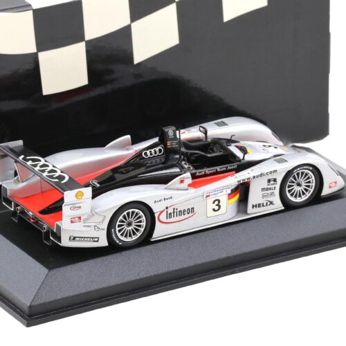 1:43 Minichamps Infineon Audi R8 Le Mans 24 hrs. 2002 - 3rd Place Krumm/Peter #3