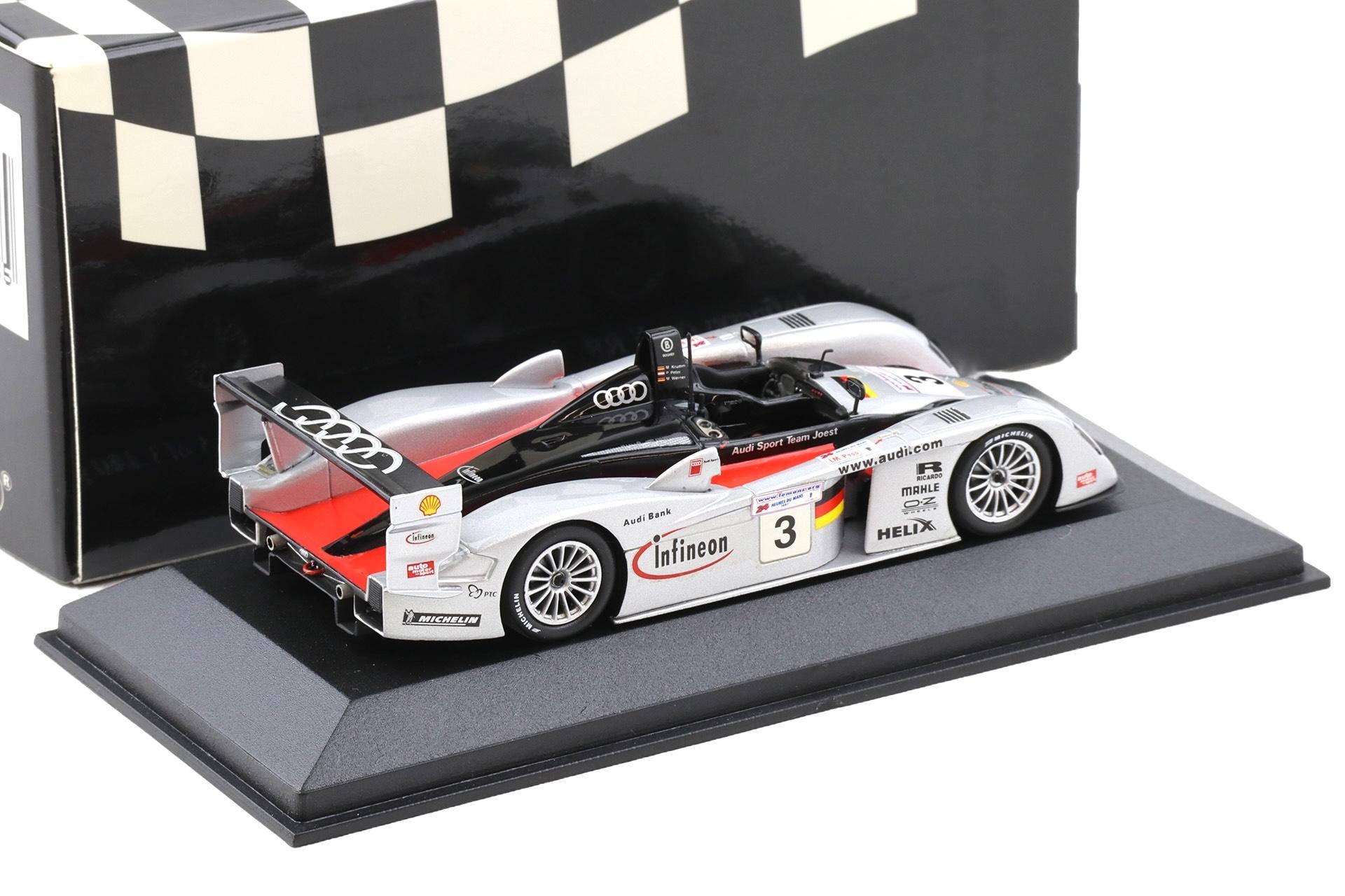 1:43 Minichamps Infineon Audi R8 Le Mans 24 hrs. 2002 - 3rd Place Krumm/Peter #3