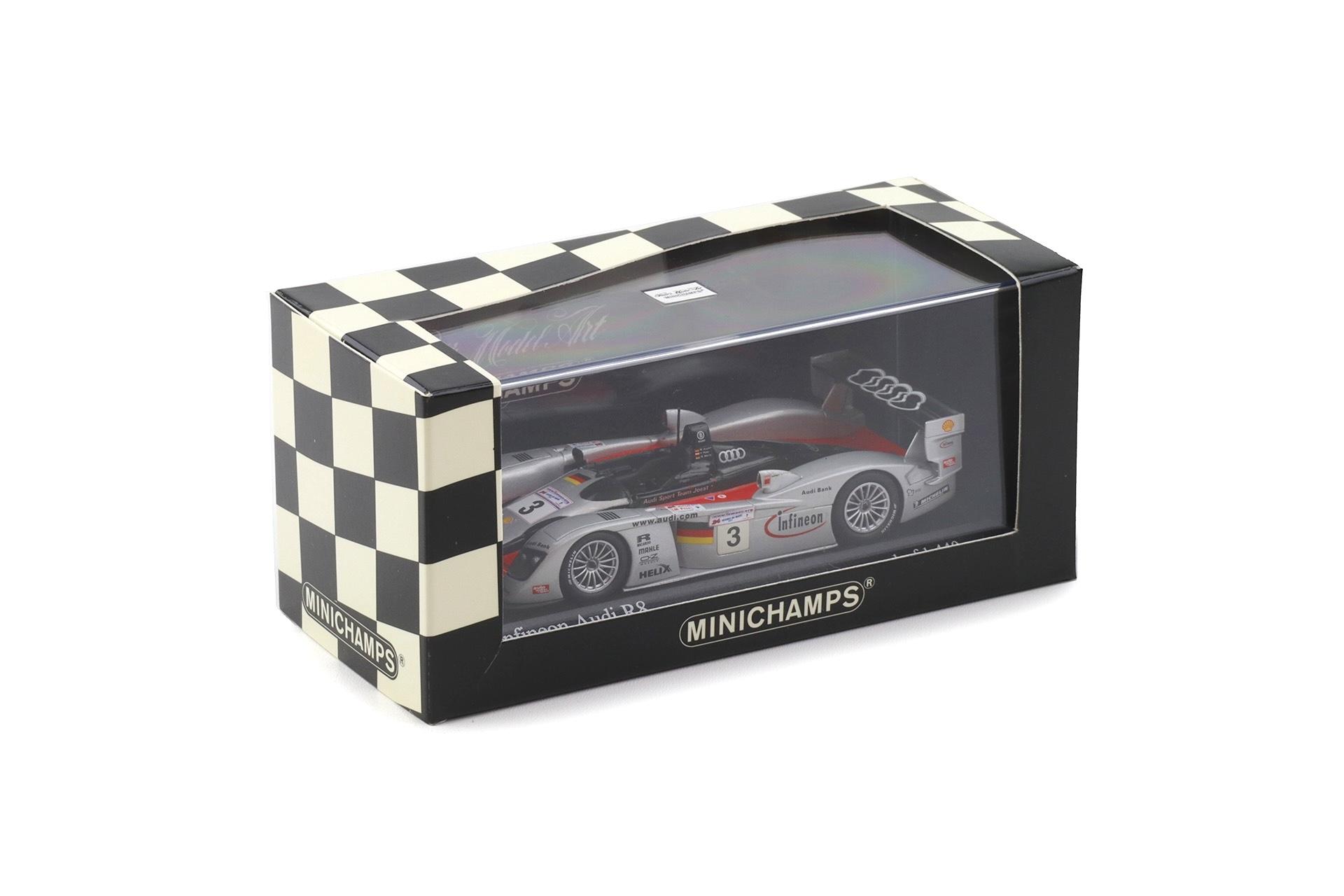 1:43 Minichamps Infineon Audi R8 Le Mans 24 hrs. 2002 - 3rd Place Krumm/Peter #3