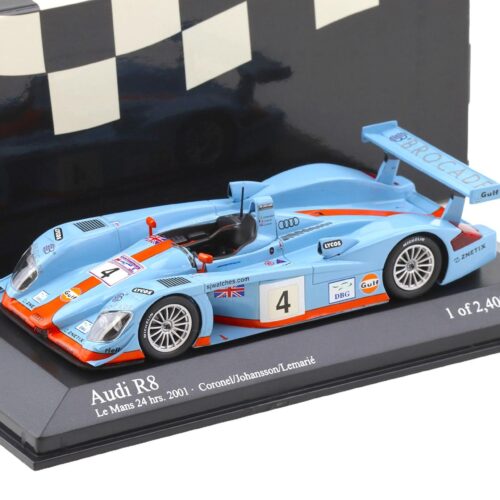 1:43 Minichamps Audi R8 Le Mans 24 hrs. 2001 Johansson/Coronel/Lemarie #4