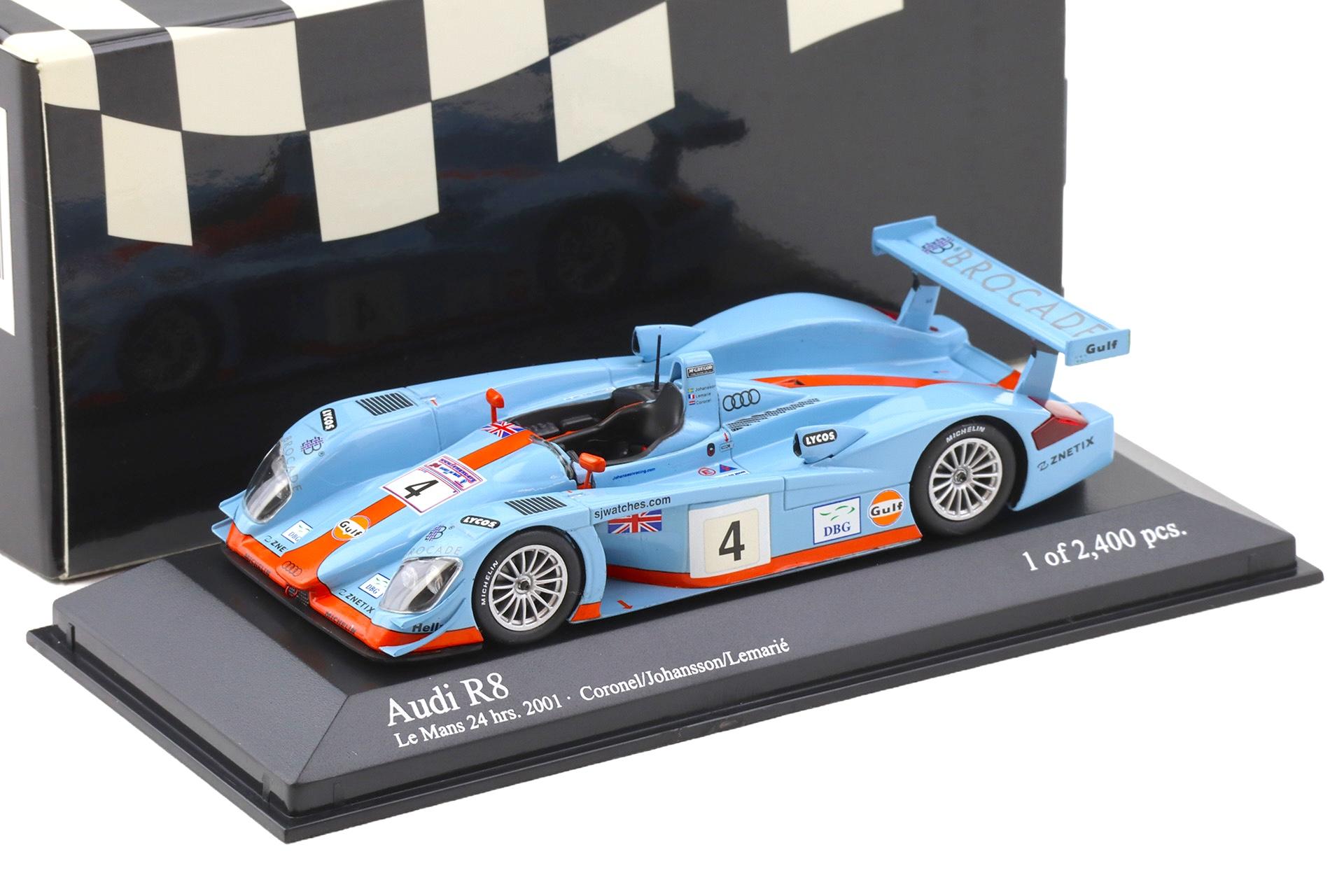 ID 115118.jpg 1:43 Minichamps Audi R8 Le Mans 24 hrs. 2001 Johansson/Coronel/Lemarie #4