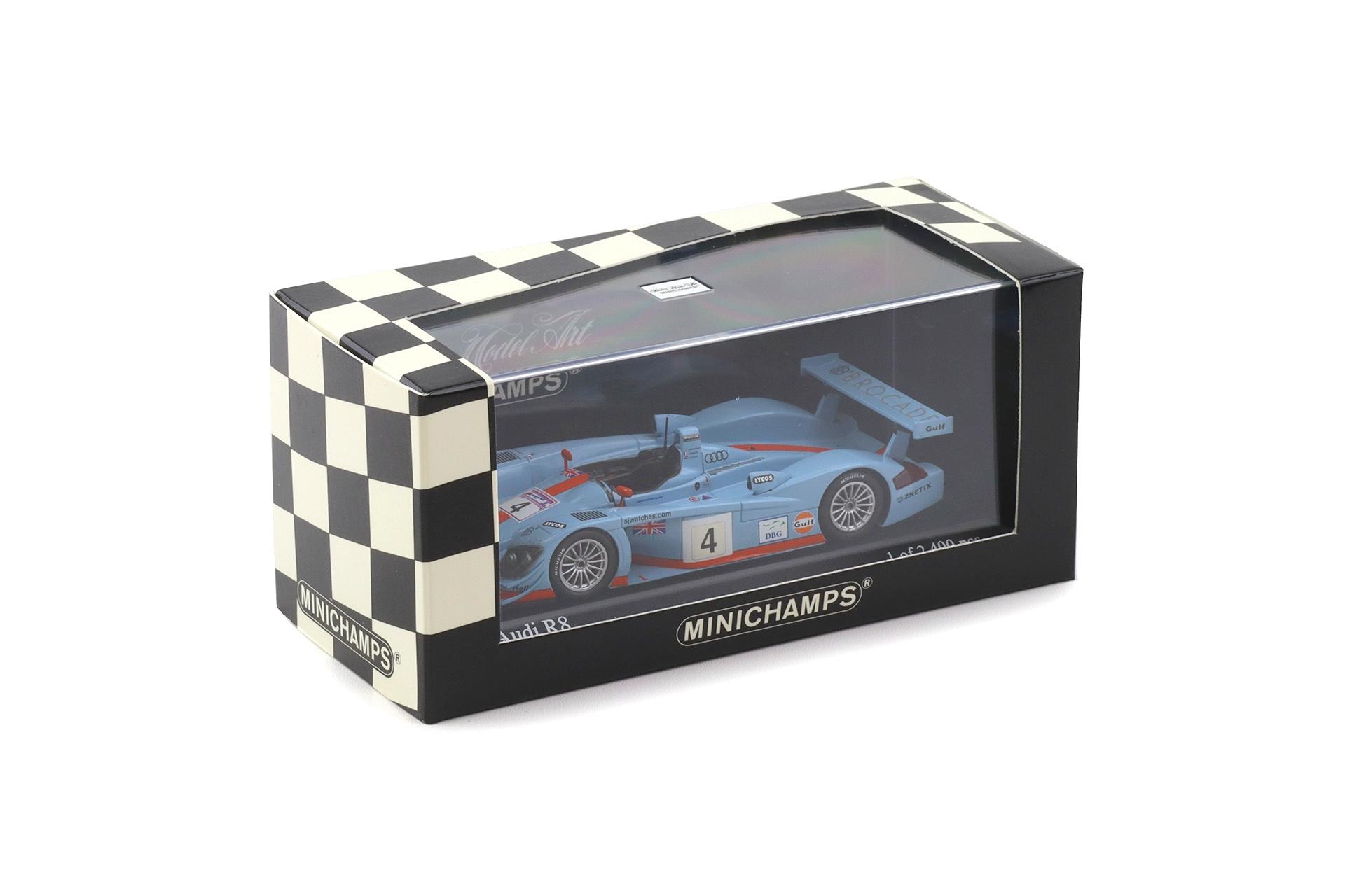1:43 Minichamps Audi R8 Le Mans 24 hrs. 2001 Johansson/Coronel/Lemarie #4