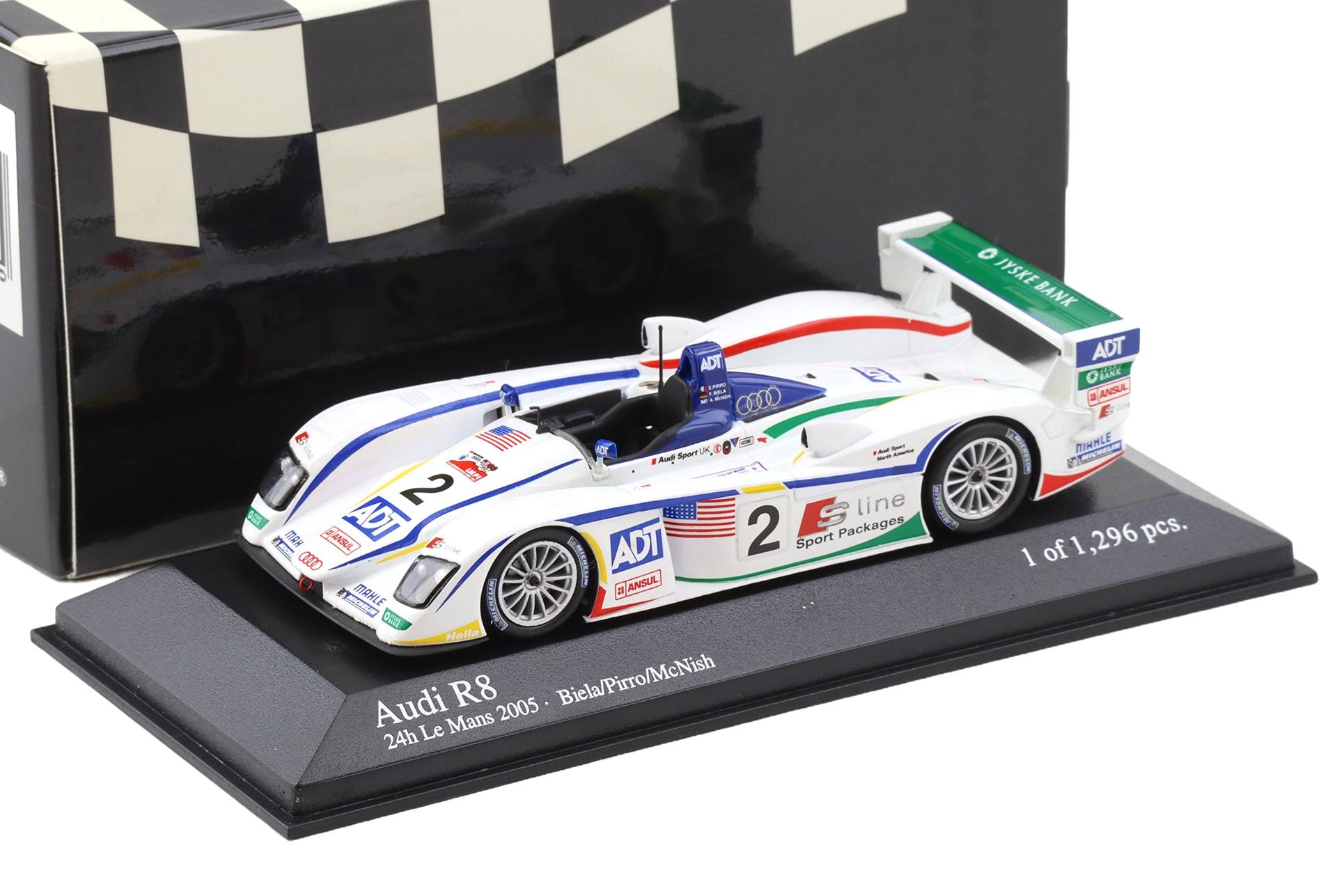 1:43 Minichamps Audi R8 Le Mans 24h 2005 - 3rd Place Biela/Pirro/McNish #2