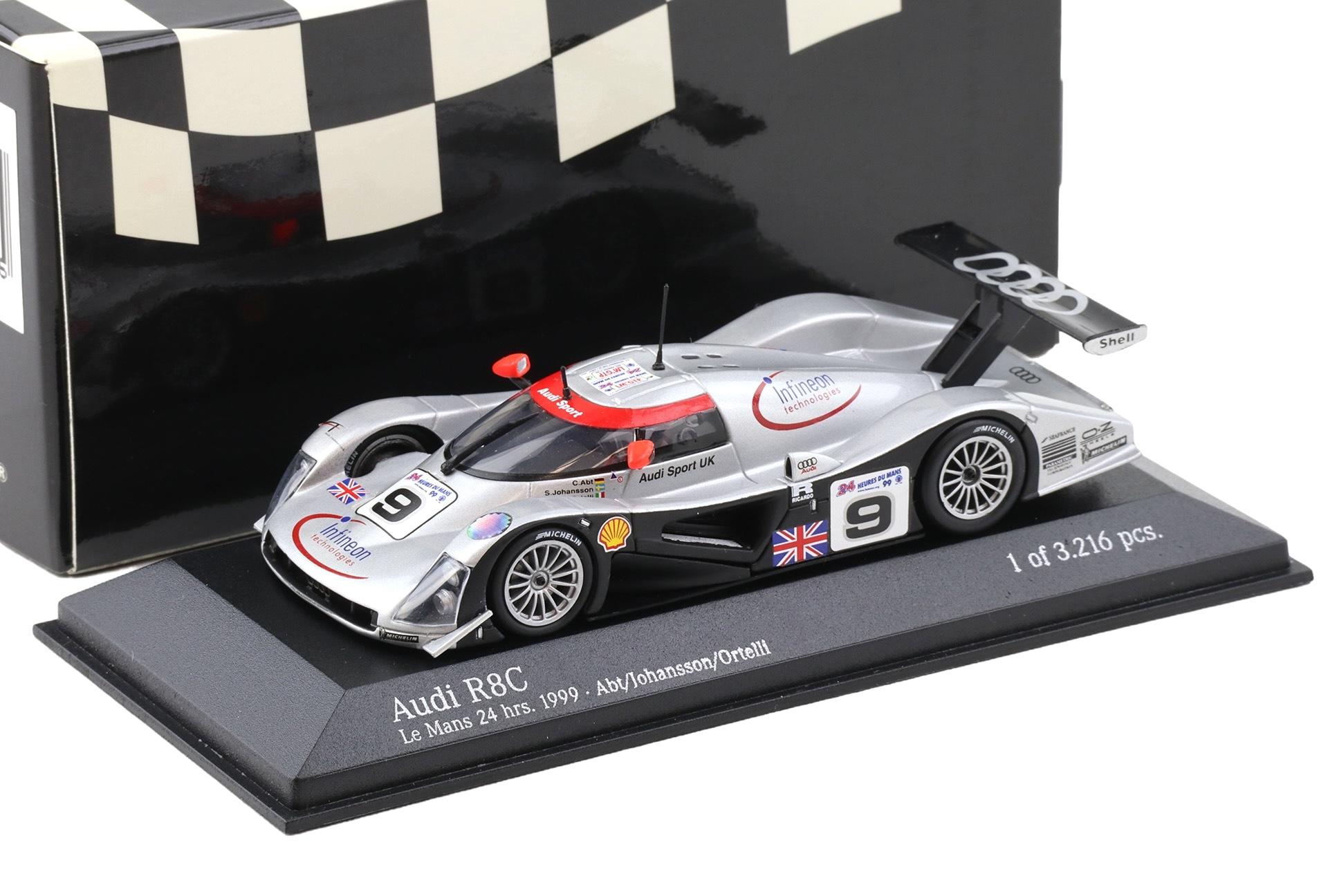 1:43 Minichamps Audi R8C 24h Le Mans 1999 Abt/Johansson/Ortelli #9