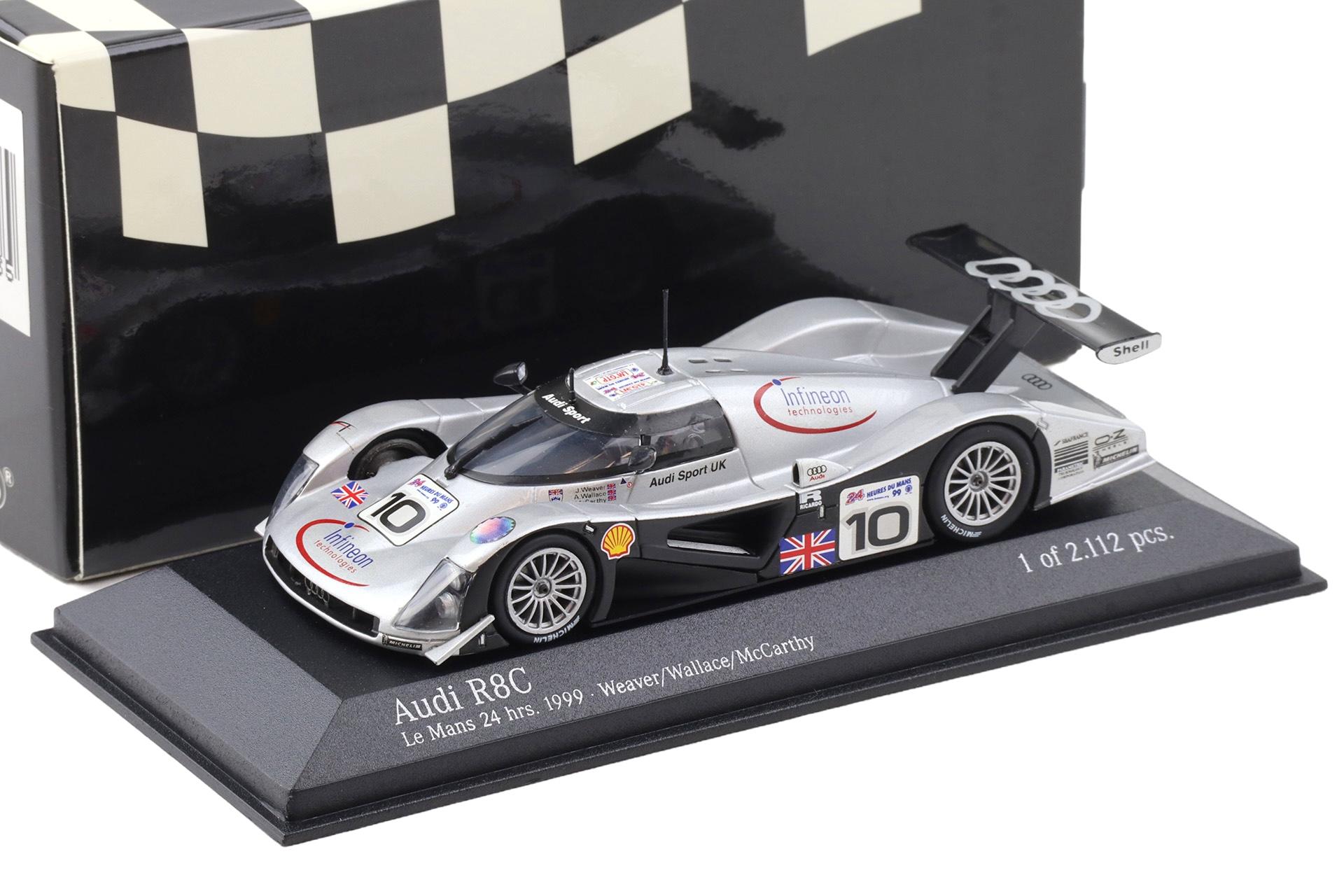 1:43 Minichamps Audi R8C 24h Le Mans 1999 Weaver/Wallace/McCarthy #10