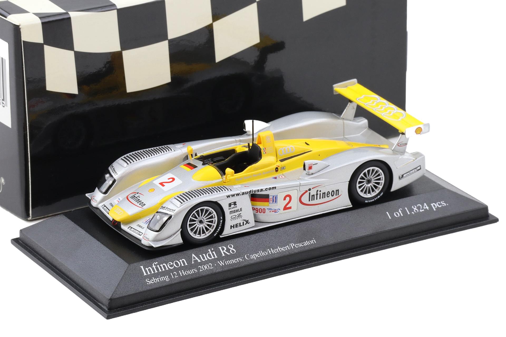 1:43 Minichamps Infineon Audi R8 Sebring 12 hrs. 2002 Winners Capello/Herbert/Pescatori #2