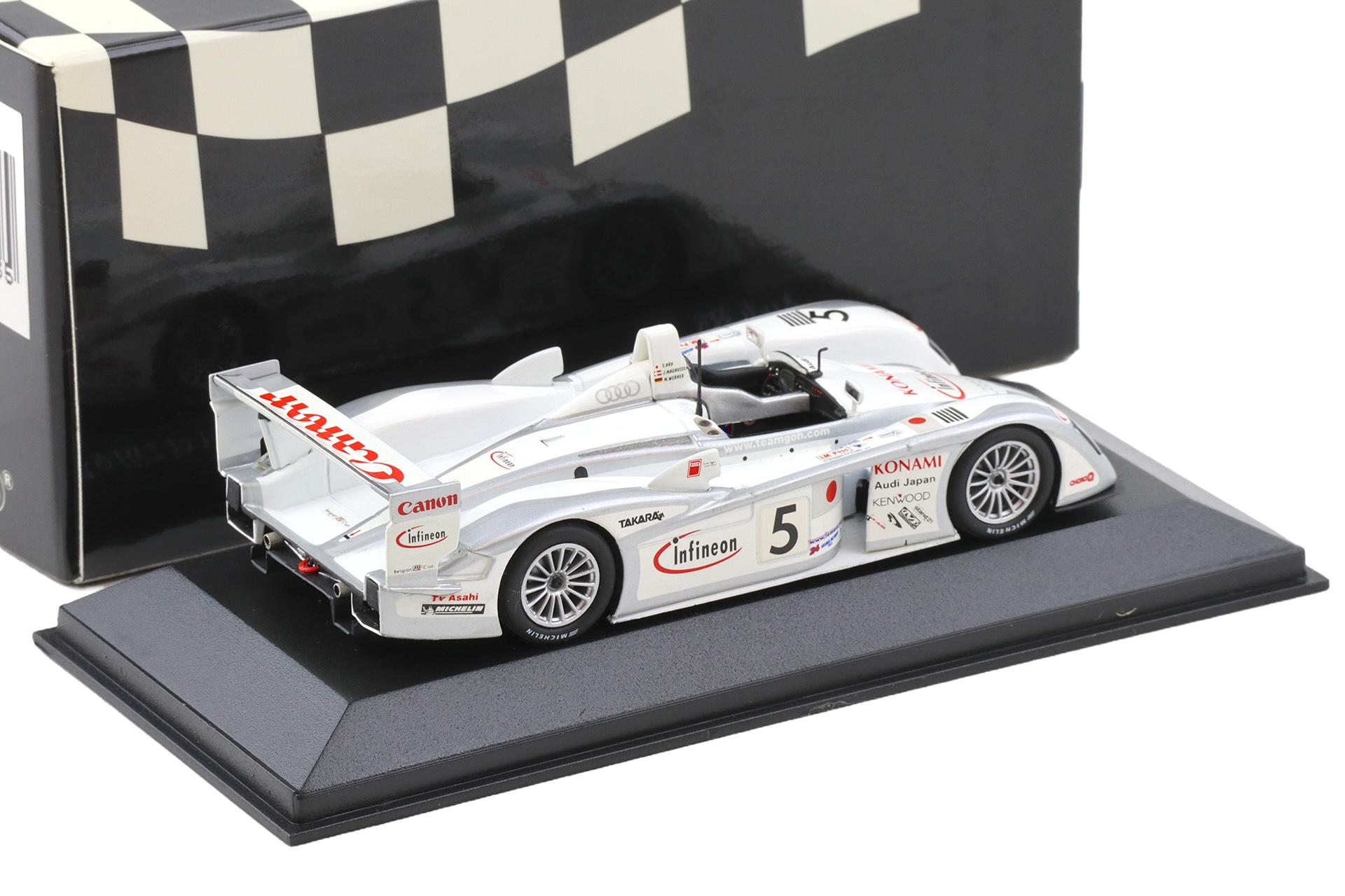 1:43 Minichamps Audi R8 Le Mans 24h 2003 Ara/Magnussen/Werner #5