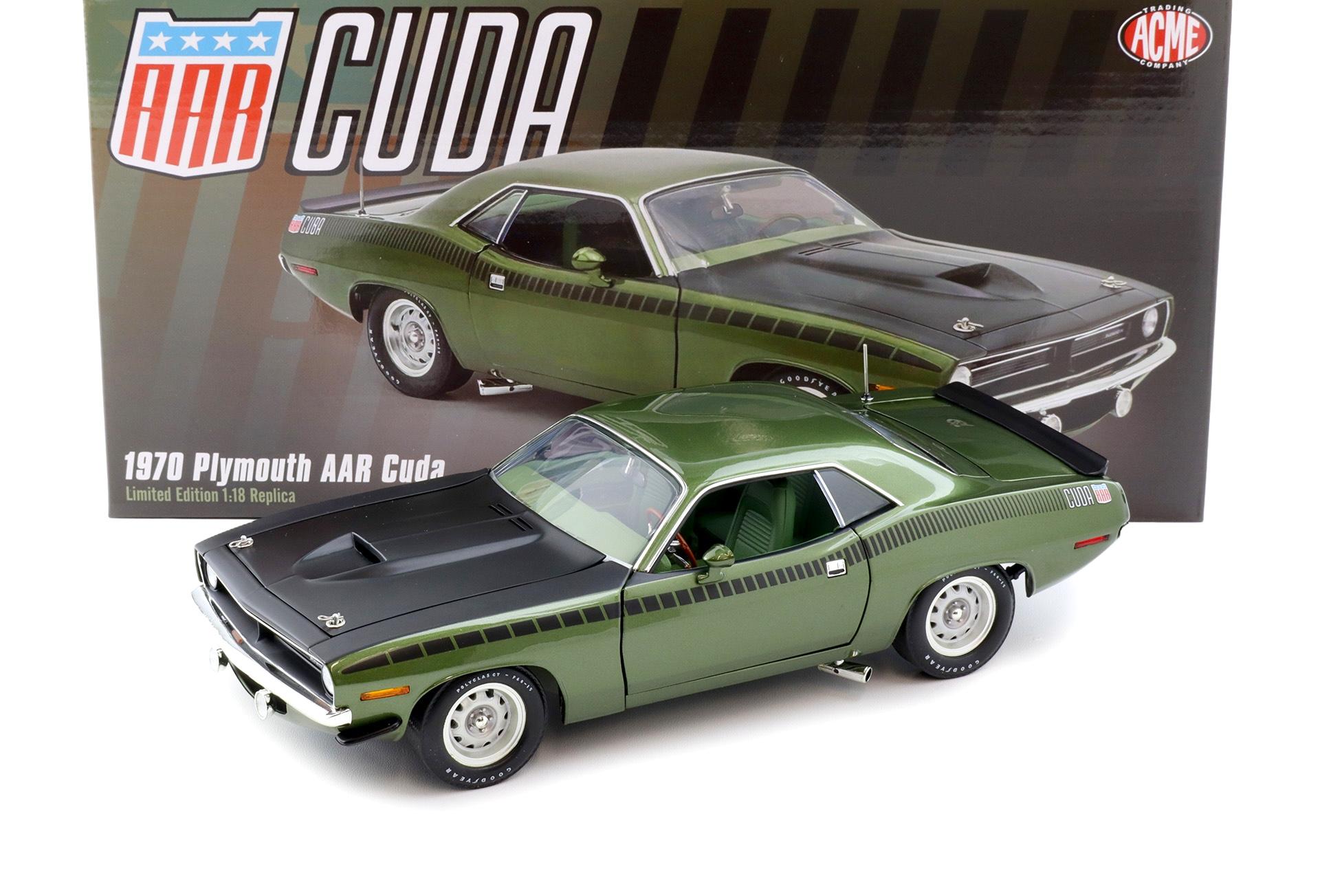 1:18 ACME 1970 Plymouth AAR Cuda Coupe Ivy green metallic